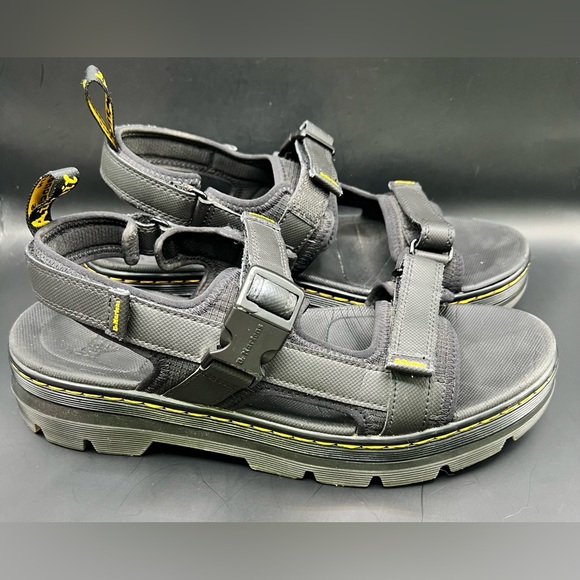 Dr.‎ MartensForester- Mens Black Sandals with Yellow Stitching Size:11